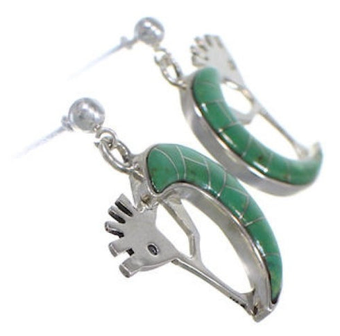 Turquoise Whiterock Sterling Silver Kokopelli Post Earrings AS33279