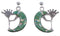 Turquoise Opal Whiterock Sterling Silver Kokopelli Earrings RS36105