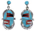 Turquoise Multicolor Sterling Silver Post Dangle Earrings NS33203