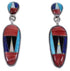Multicolor Inlay Sterling Silver Post Dangle Earrings Jewelry NS33167