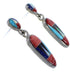 Multicolor Inlay Sterling Silver Post Dangle Earrings Jewelry NS33167