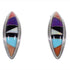 Multicolor Inlay and Genuine Sterling Silver Post Earrings RS32356
