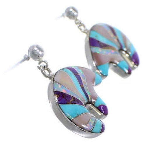 Whiterock Multicolor Sterling Silver Bear Post Dangle Earrings RS36100