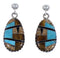 Multicolor Sterling Silver Jewelry Post Dangle Earrings RS42640
