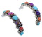 Turquoise Multicolor Sterling Silver Hoop Earrings Jewelry RS51934