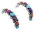 Turquoise Multicolor Sterling Silver Hoop Earrings Jewelry RS51934