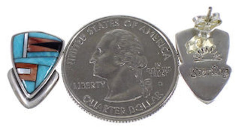 Sterling Silver Turquoise Multicolor Jewelry Post Earrings NS42535