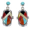 Turquoise Multicolor Sterling Silver Jewelry Post Earrings RS46428