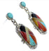 Turquoise Multicolor Sterling Silver Jewelry Post Earrings RS46428