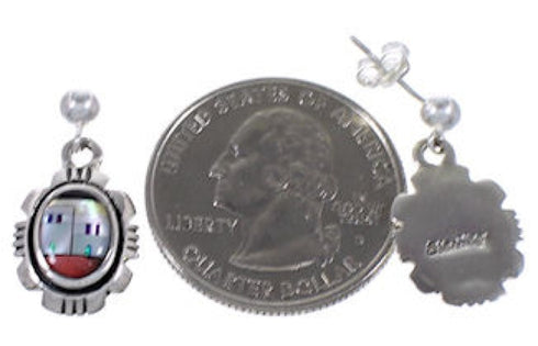 Sterling Silver Native American Design Multicolor Earrings RS41071