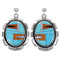Multicolor Inlay Jewelry Genuine Sterling Silver Post Earrings RS42731