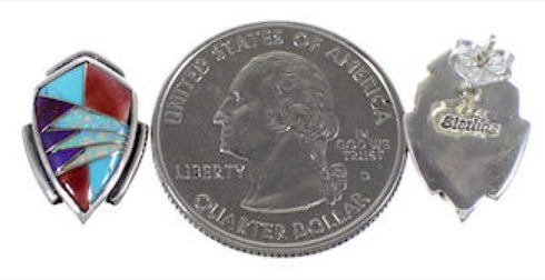 Sterling Silver Turquoise Multicolor Jewelry Post Earrings RS40018