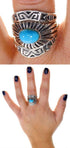 Southwest Turquoise And Silver Stackable Ring Set Size 4-3/4 UX33452