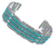 Silver And Turquoise Inlay Cuff Bracelet TX39606