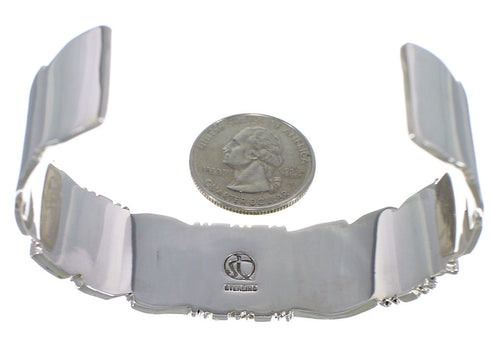 Silver And Turquoise Inlay Cuff Bracelet TX39606