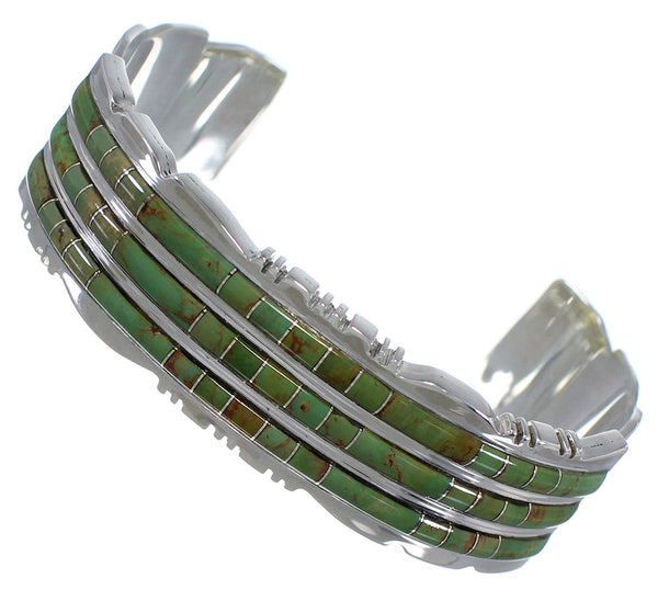 Sterling Silver And Turquoise Inlay Cuff Bracelet TX39618