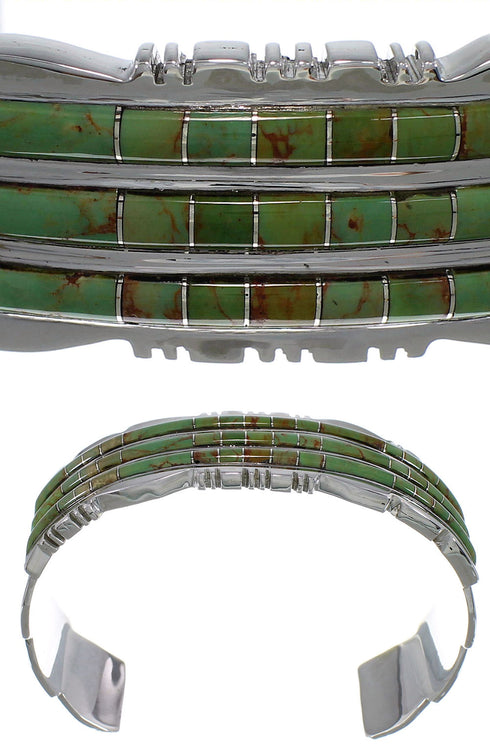 Sterling Silver And Turquoise Inlay Cuff Bracelet TX39618
