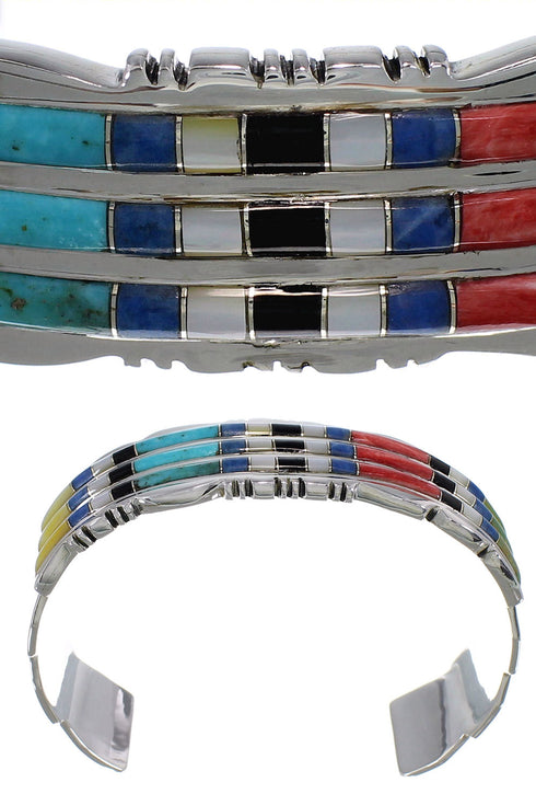 Multicolor Southwestern Sterling Silver Bracelet TX39636