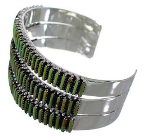 Turquoise Needlepoint Sterling Silver Jewelry Bracelet VX37397