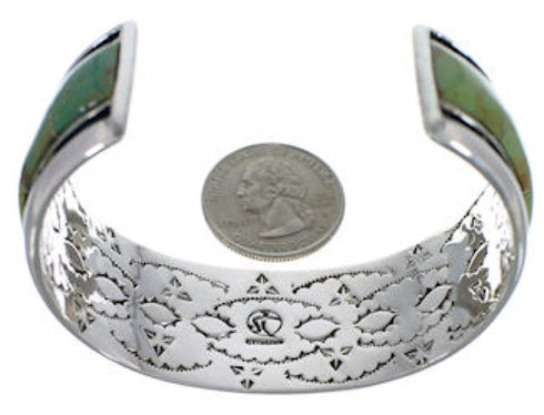 Southwestern Turquoise Silver Cuff Bracelet EX41595