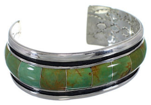 Turquoise Inlay Southwestern Cuff Bracelet EX41606