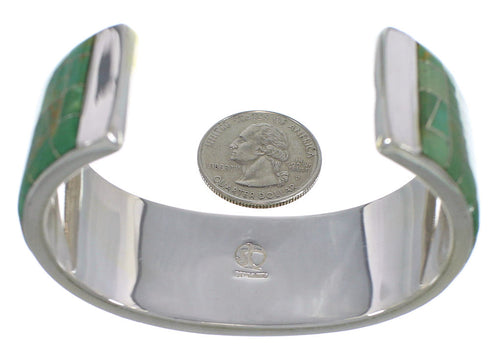 Silver And Turquoise Inlay Cuff Bracelet TX39676
