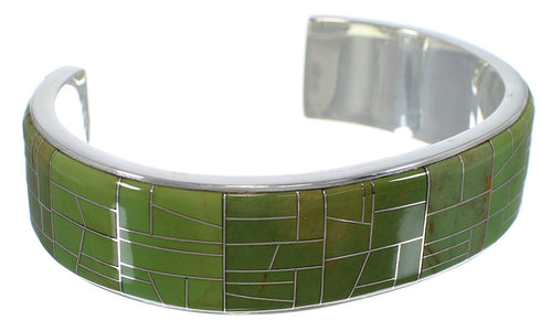 Southwest Silver And Turquoise Inlay Bracelet TX39689