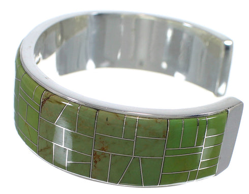 Southwest Silver And Turquoise Inlay Bracelet TX39689