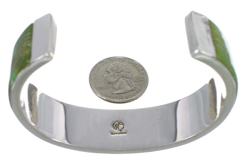 Southwest Silver And Turquoise Inlay Bracelet TX39689