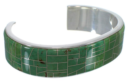 Southwestern Silver And Turquoise Inlay Bracelet TX39692