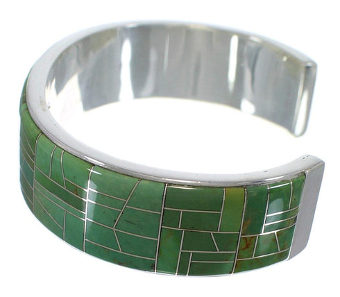 Southwestern Silver And Turquoise Inlay Bracelet TX39692
