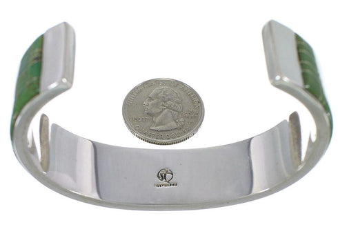 Southwestern Silver And Turquoise Inlay Bracelet TX39692