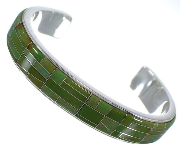 Southwest Turquoise Inlay And Silver Bracelet TX39728