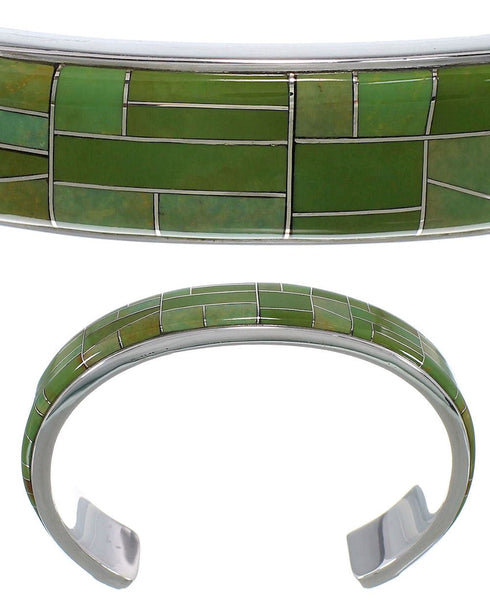 Southwest Turquoise Inlay And Silver Bracelet TX39728