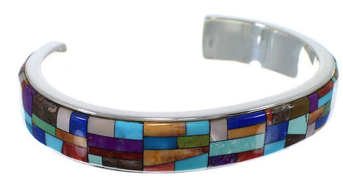 Sterling Silver Multicolor Cuff Bracelet TX39750