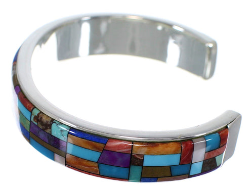 Sterling Silver Multicolor Cuff Bracelet TX39750