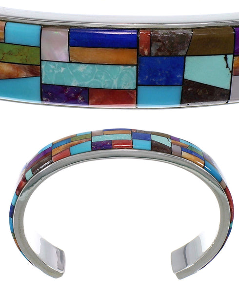Sterling Silver Multicolor Cuff Bracelet TX39750