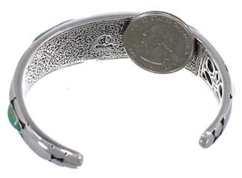 Sterling Silver And Turquoise Inlay Southwestern Bracelet TX39578
