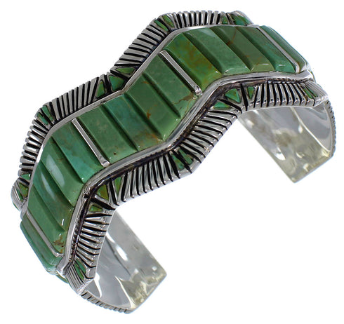 Genuine Sterling Silver Turquoise Southwest Cuff Bracelet CX49714