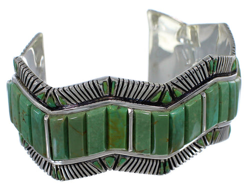 Genuine Sterling Silver Turquoise Southwest Cuff Bracelet CX49714