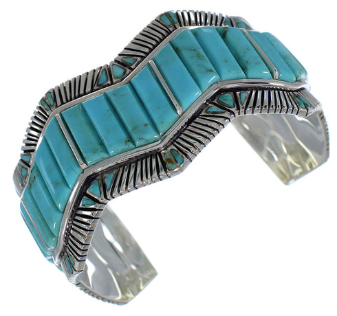 Authentic Sterling Silver Southwest Turquoise Cuff Bracelet CX49717