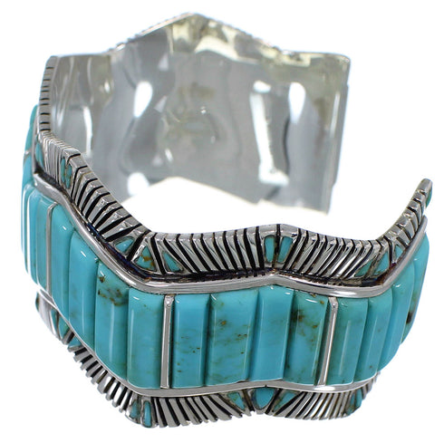 Authentic Sterling Silver Southwest Turquoise Cuff Bracelet CX49717
