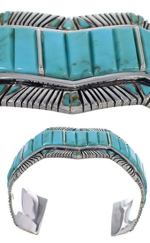 Authentic Sterling Silver Southwest Turquoise Cuff Bracelet CX49717