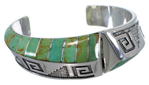 Sterling Silver Turquoise Inlay Jewelry Cuff Bracelet BW70517