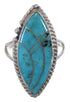 Genuine Sterling Silver Turquoise Inlay Ring Size 7-1/2 UX33984