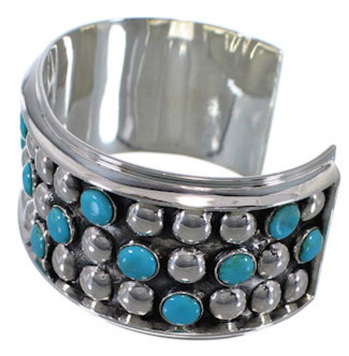 Sterling Silver Turquoise Southwestern Cuff Bracelet MX27509