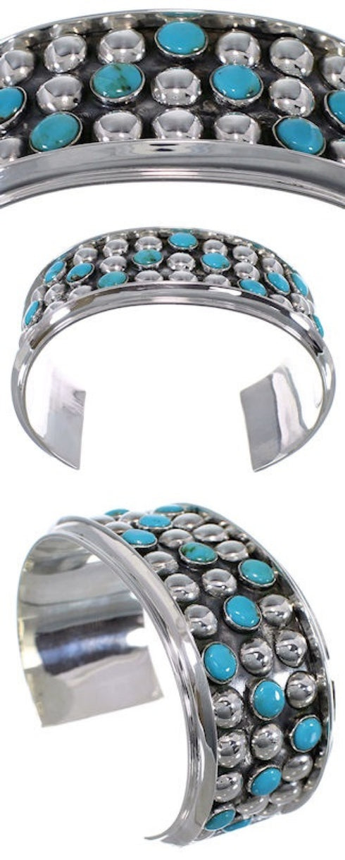 Sterling Silver Turquoise Southwestern Cuff Bracelet MX27509