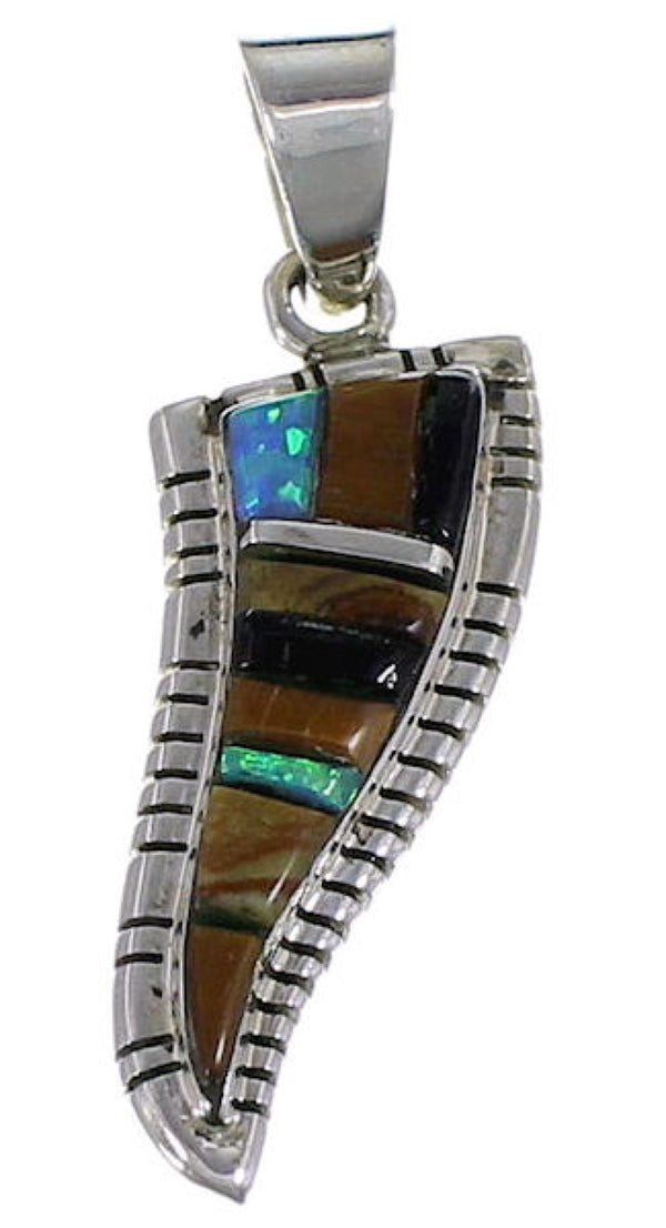 Southwest Multicolor Jewelry Sterling Silver Pendant EX29786