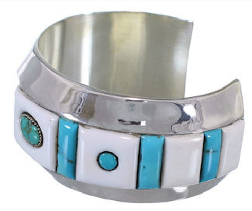 Multicolor And Sterling Silver Southwest Cuff Bracelet IS61090