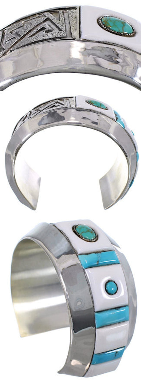 Multicolor And Sterling Silver Southwest Cuff Bracelet IS61090
